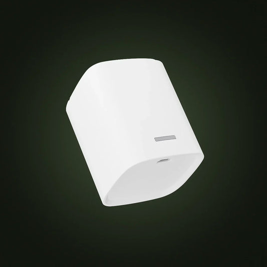 RYSE BatteryPack for wire-free SmartShade, showing the green fully-charged indicator light